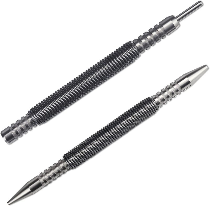 Pimio Spring Nail Set Dual Head Nail Setter Nail Punch with Door Pin Removal Tool Set Spring Hinge Pin Tool, 1/32”x1/16" Nail Setter and Hinge Pin Punch - Image 1